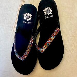 Yellow Box flip flops